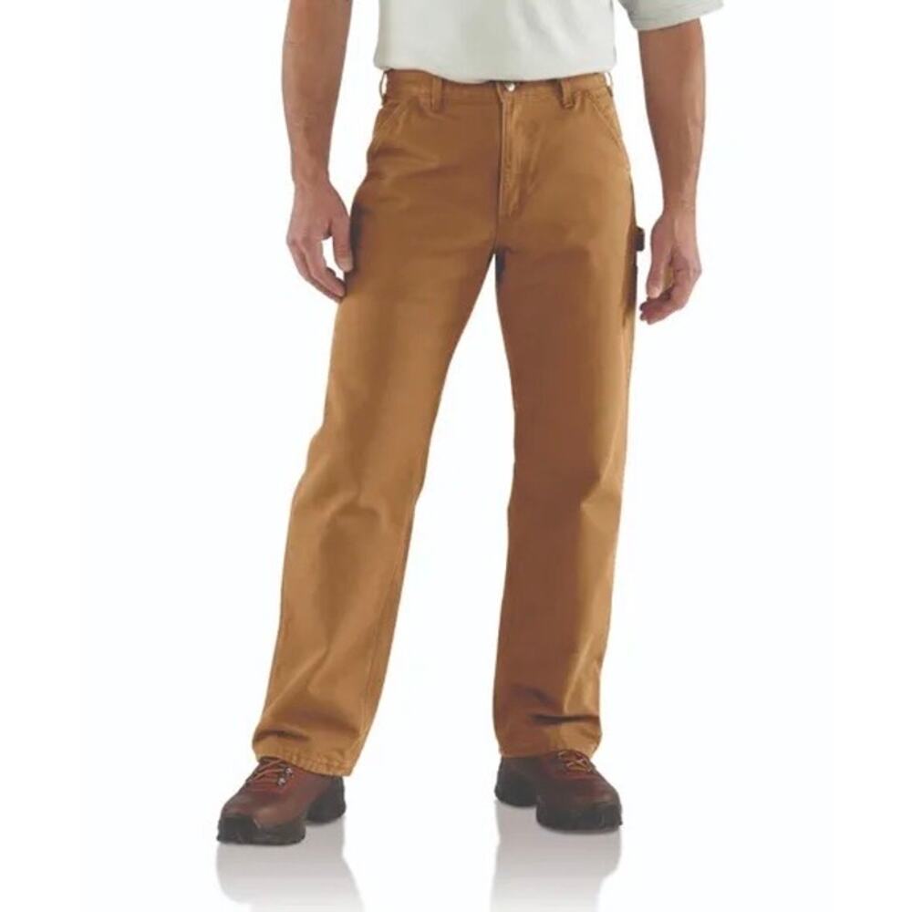 Carhartt Pants: Men's B11 BRN Cotton Duck Carpenter Work Pants size 34x30